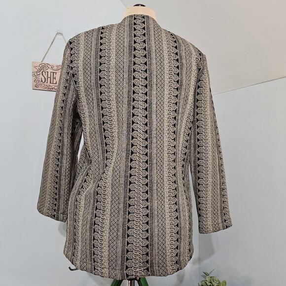 Vintage Two Potato Quilted Jacket Womens Medium Pockets Button Up Blazer Career - Picture 3 of 13